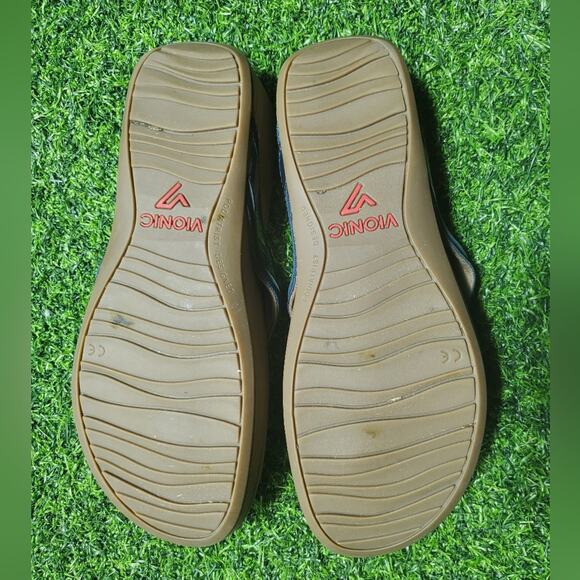 Vionic Women's High Tide Toe Post Sandal in blue Sz 9 - Picture 6 of 12